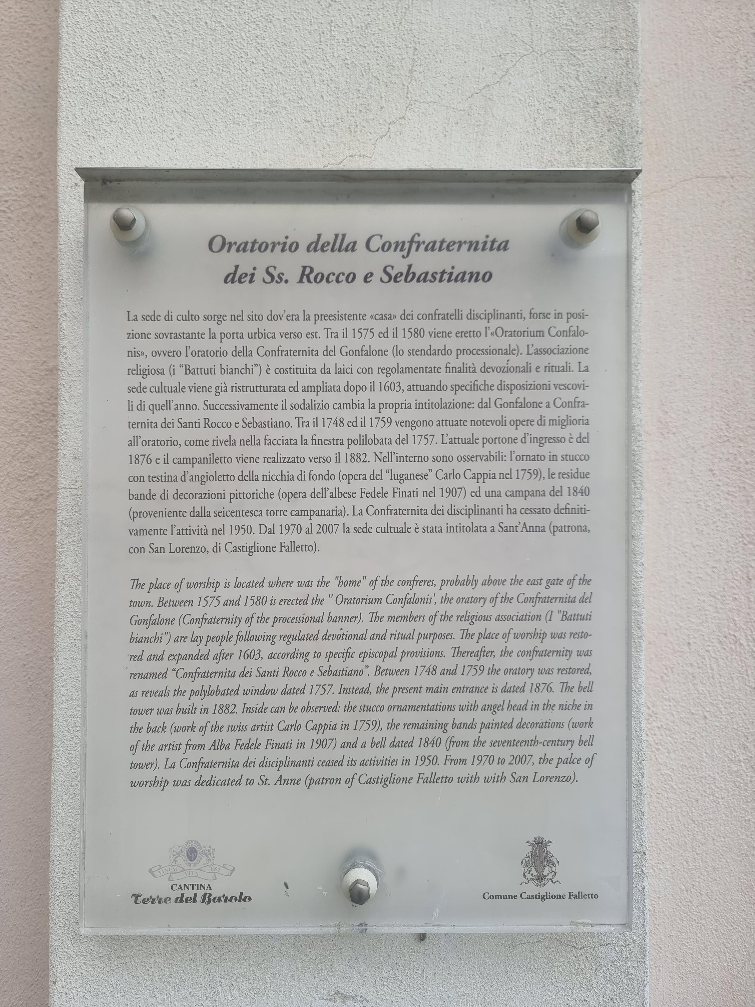 Oratorio della Confraternita dei Ss. Rocco e Sebastiano
